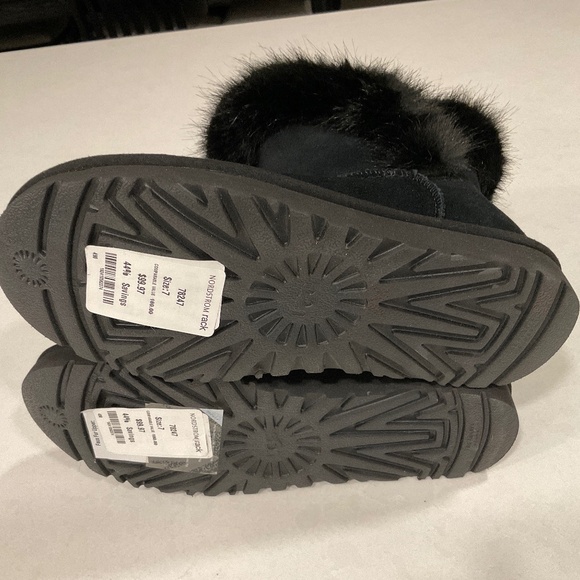 UGG Australia Cathie Black Suede Faux Fur Bootie Size 7 NEW WITH TAG - Picture 5 of 8